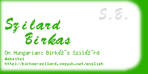 szilard birkas business card